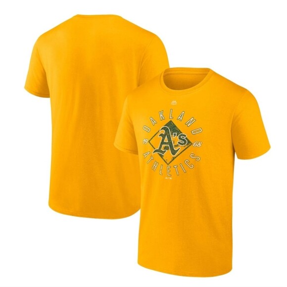 Men's Fanatics Branded Gold Oakland Athletics Dominate T-Shirt Size L - Picture 1 of 5